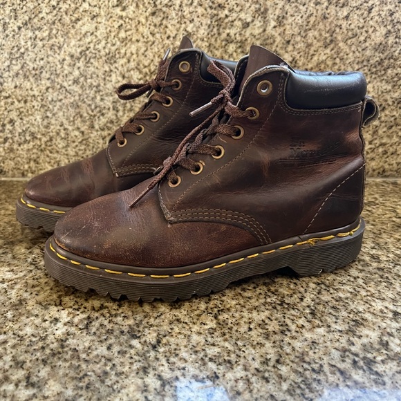 Dr. Martens Eye Brown Leather Lace Up Boots Made In England size 5 women 6.5 main image 15